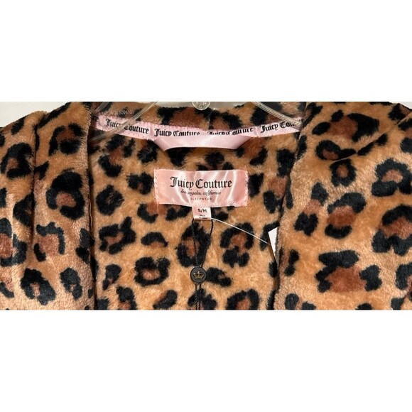 JUICY COUTURE Leopard Print Hooded Robe, S/M - Picture 5 of 6